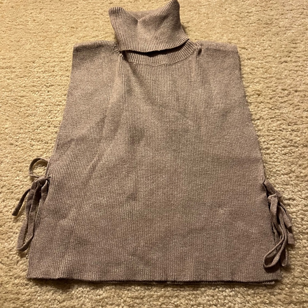 Shein Sleeveless Knit Turtleneck Sweater